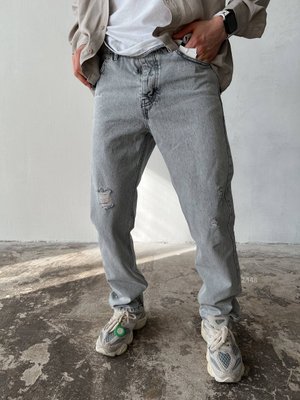 Чоловічі джинси вільного крою, сірий колір 2448 фото