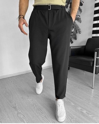 Брюки мужские классические зауженные штаны черные МОМ  770532 фото
