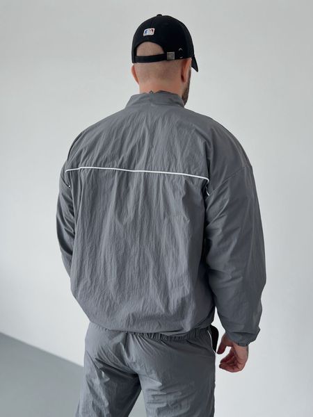 Спортивний костюм плащівка з кантом сірий far1 фото