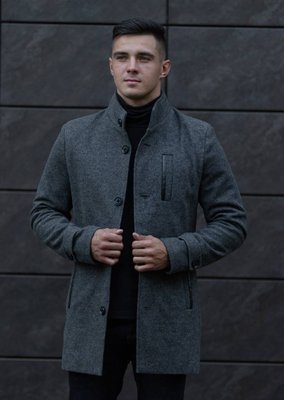 пальто кашемірове чоловіче довге класичне сіре 11201-1 фото