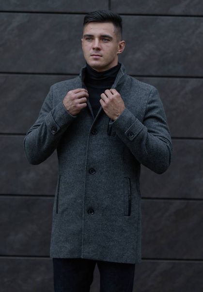 пальто кашемировое мужское длинное классическое серое 11201-1 фото