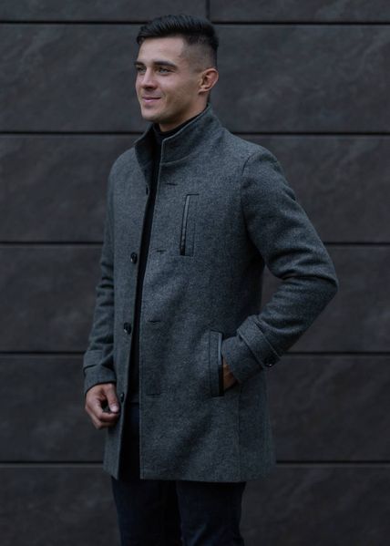 пальто кашемировое мужское длинное классическое серое 11201-1 фото
