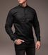 Мужская рубашка классическая приталенная без воротника черная 1421 фото 1