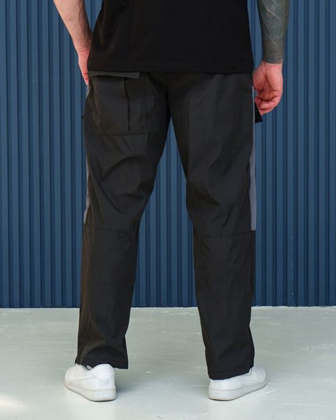 Чоловічі штани карго весняні літні осінні Lakers сіро-чорні J0018 фото