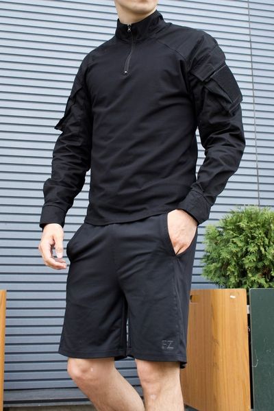 Мужская рубашка с липучками под шевроны Убакс черная 770396 фото