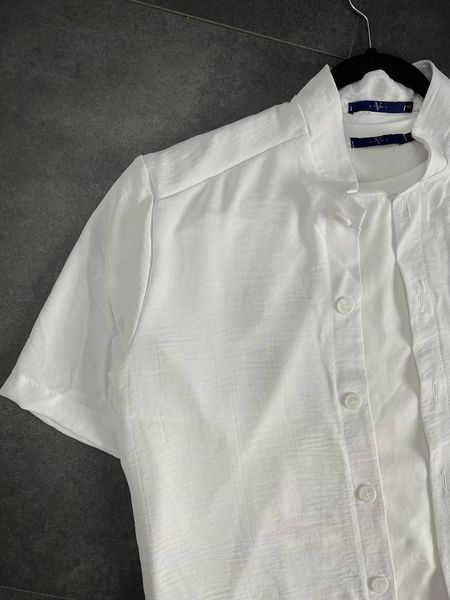 Чоловічий костюм льон сорочка + шорти (білий) lk5 фото