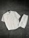 Чоловічий костюм льон сорочка + шорти (білий) lk5 фото 1