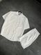 Чоловічий костюм льон сорочка + шорти (білий) lk5 фото 2
