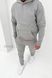 Чоловічий спортивний костюм худі+штани сірий oc186 фото 2