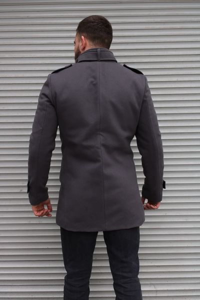 Пальто чоловіче кашемірове демісезонне сіре 1679-SL фото