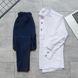 чоловічий комплект класична біла сорочка і штани сині приталені 770247-5 фото 1