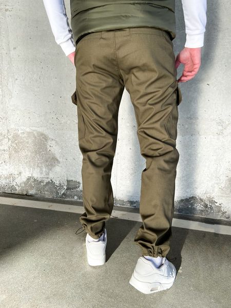 Штаны карго мужские, джоггеры с накладными карманами хаки 3020 haki-SL фото