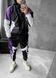 Спортивний чоловічий костюм плащівка трикольоровий фіолетовий ksp9 фото 2