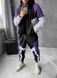 Спортивний чоловічий костюм плащівка трикольоровий фіолетовий ksp9 фото 1