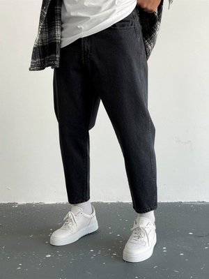 Стильные мужские джинсы черные МОМ mompank фото