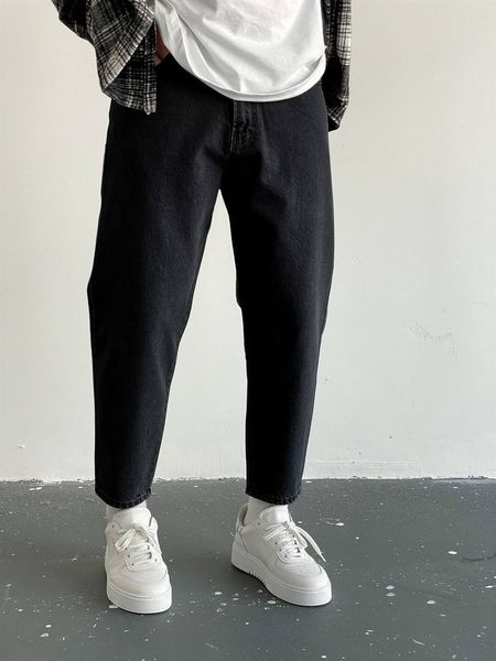 Стильні чоловічі джинси чорні МОМ mompank фото