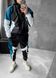 Спортивний чоловічий костюм плащівка трикольоровий синій ksp10 фото 2