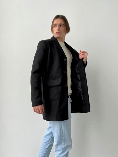 Мужское пальто кашемировое черное 1669657989 фото