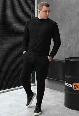 Спортивний костюм світшот з штанами чорний sho1 фото