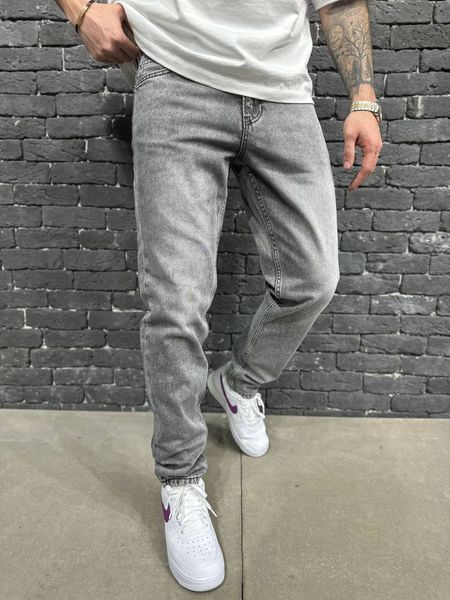 Джинси чоловічі стильні вільні сірі B9080-SL фото