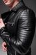 Чоловіча шкіряна куртка косуха чорна шкірянка 1770-R.A фото 6