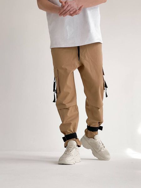 Стильные мужские джогера бежевого цвета PA00104 фото