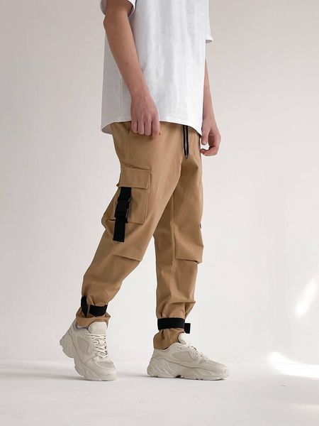 Стильные мужские джогера бежевого цвета PA00104 фото