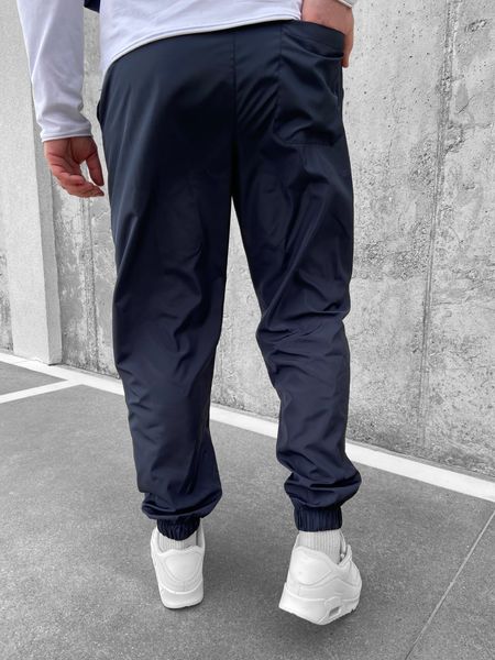 Спортивные брюки мужские плащевка весна осень темно синие 515-3 фото