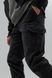 Штаны карго мужские, джоггеры с накладными карманами черные Эйсид 00002569 фото 5