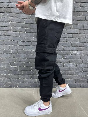 Джинси джоггери чоловічі стильні молодіжні чорні 1123RDPNT9000-SL-2 фото