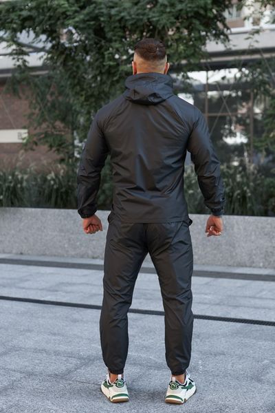 Спортивний костюм плащівка чоловічий з капюшоном чорний S-XL 770665-2 фото