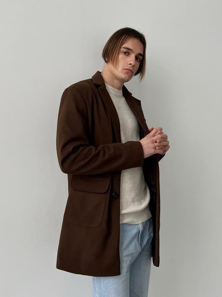 Чоловіче пальто кашемірове коричневий 1669658123 фото