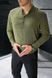 Чоловіча сорочка приталена однотонна з довгим рукавом Американський креп хакі 770197-1 фото 1