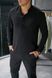 Чоловіча сорочка приталена однотонна з довгим рукавом Американський креп чорна 770197-2 фото 1