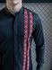 Сорочка чоловіча класична з орнаментом приталена з довгим рукавом чорна mk366 фото 3