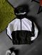 Куртка вітровка чоловіча з капюшоном демісезонна чорно-біла розмір  vb3-SL фото 3
