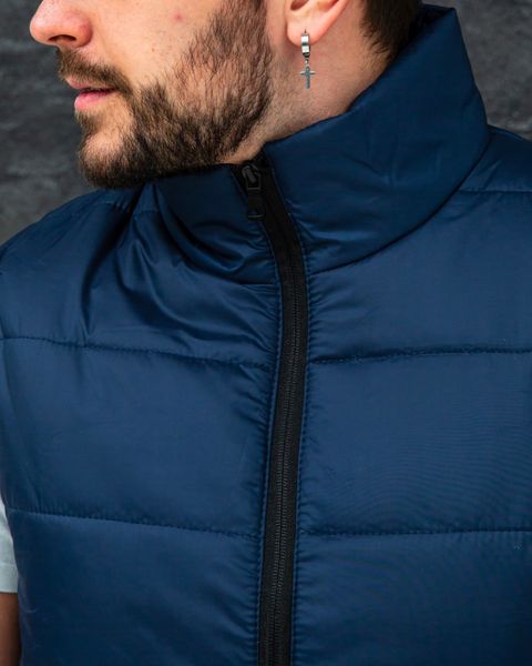 жилетка мужская дутая стеганная с внутренним карманом синяя I0001 фото