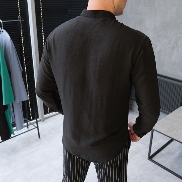 Чоловічий класичний комплект сорочка і штани, костюм молодіжний приталений чорний 770247-1 фото