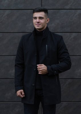 пальто кашемировое мужское длинное классическое черное 11201 фото