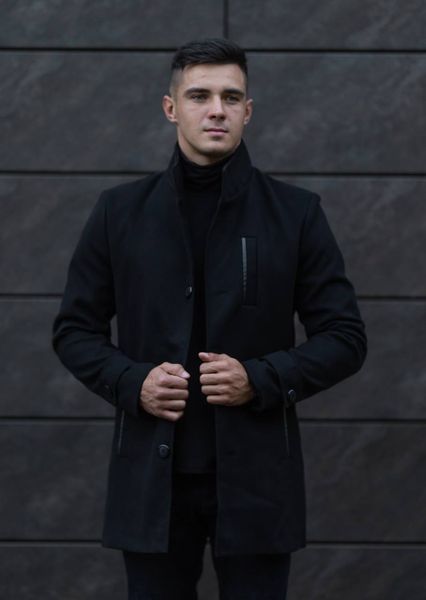 пальто кашемировое мужское длинное классическое черное 11201 фото