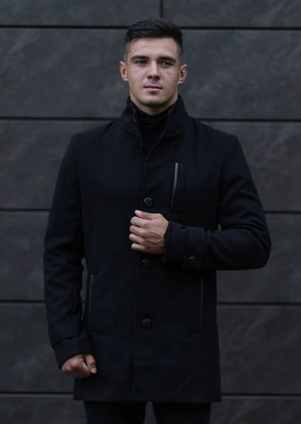пальто кашемірове чоловіче довге класичне чорне 11201 фото