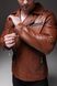 Куртка шкіряна чоловіча косуха шкірянка коричнева 1770-R.A-кор фото 8